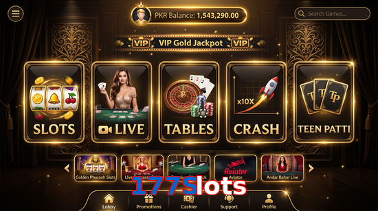 Main screen of 177Slots casino page for PK players
